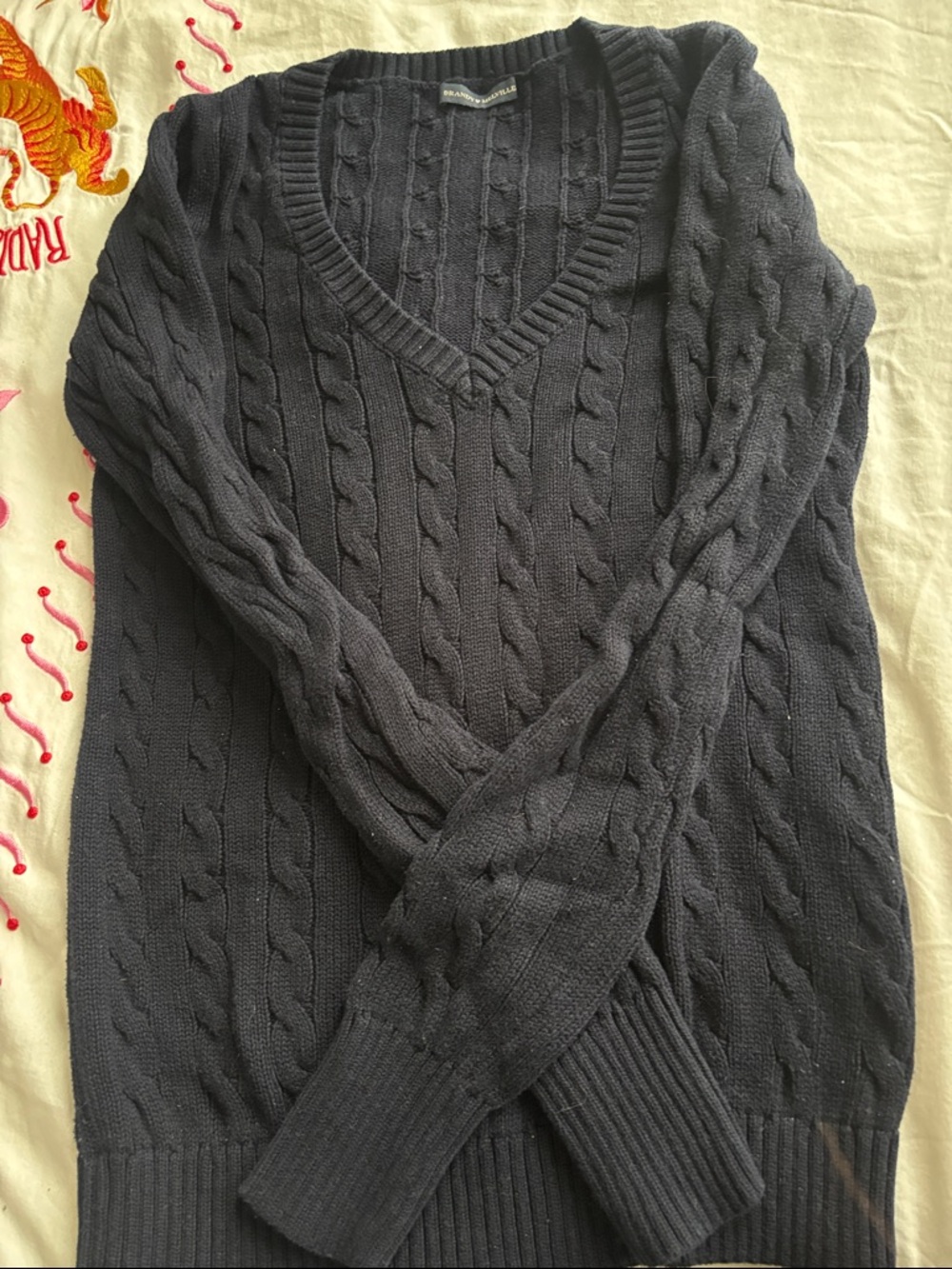 Brandy Melville Navy Cable Knit Sweater